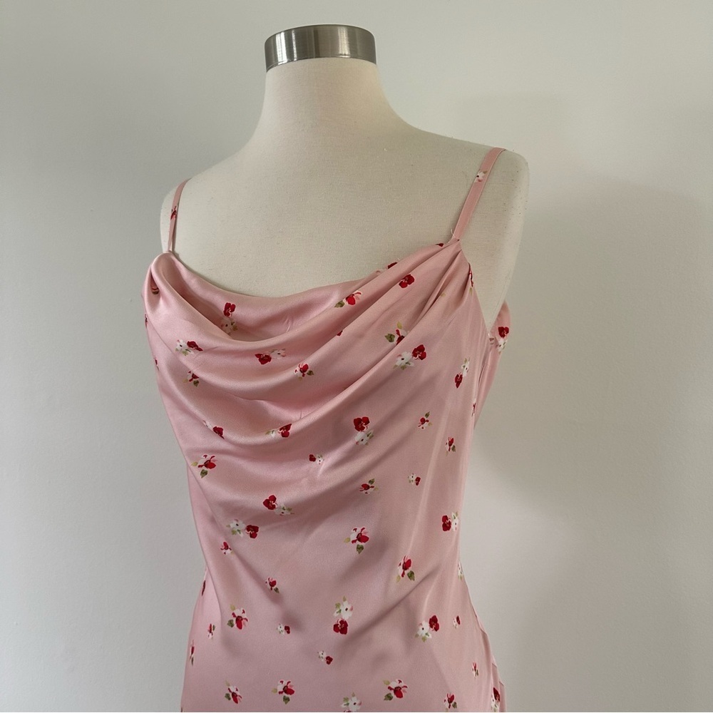 Ieena for Mac Duggal Floral Mini Dress Sz 0 Satin - Picture 8 of 13